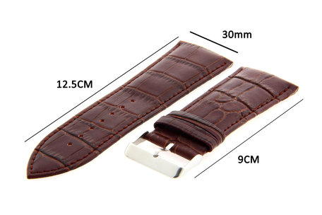 Horlogeband Leer 30mm Donker Bruin