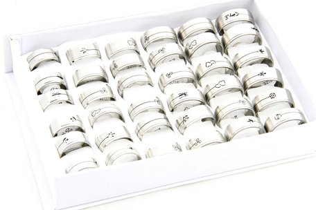 36 XXL stainless steel rings