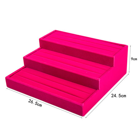 Display Ringen Fluweel 3 laag 26.5x24.5cm