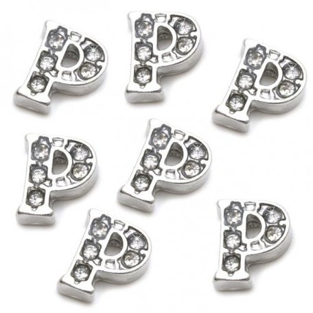 10 pieces Floating Charm letter P