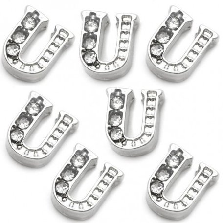 10 pieces Floating Charm letter U