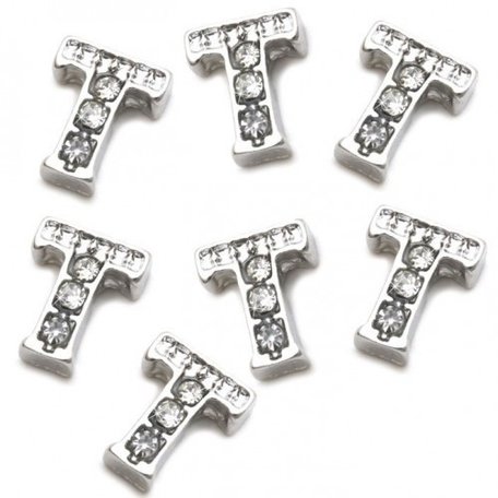 10 pieces Floating Charm letter T 