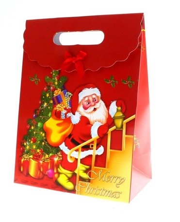 Kersttasjes, 28x37.5x15cm 12stuks, BxHxD  prijs per 12 stuks