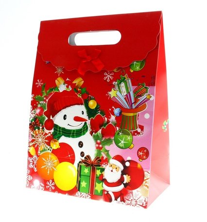 Kersttasjes, 28x37.5x15cm 12stuks, BxHxD  prijs per 12 stuks
