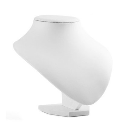 Display Hals Lederlook wit 18 cm hoog