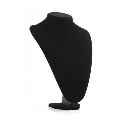 Display Hals Fluweel zwart 36 cm hoog