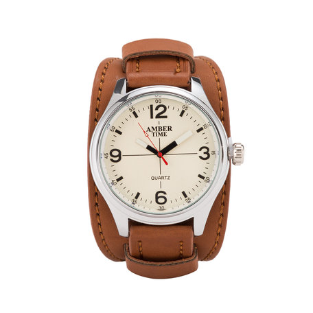 Leren Horloge - Dikke Band - 5cm Breed - Bruin