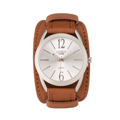 Leren Horloge - Dikke Band - 5cm Breed - Bruin