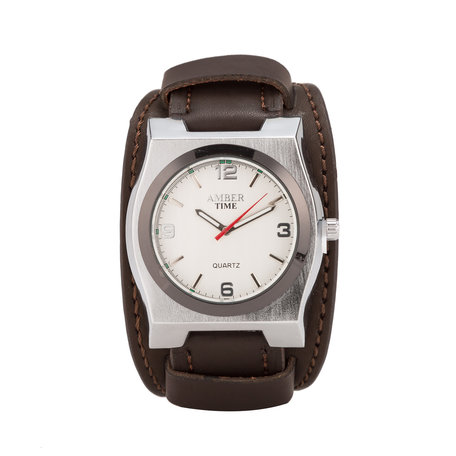 Leren Horloge - Dikke Band - 5cm Breed - Bruin