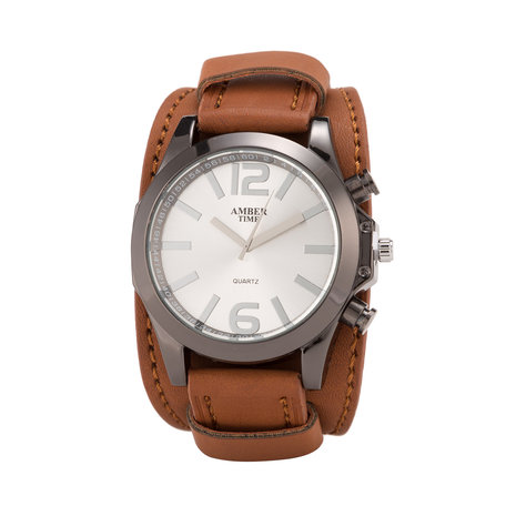 Leren Horloge - Dikke Band - 5cm Breed - Bruin