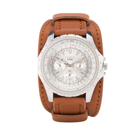 Leren Horloge - Dikke Band - 5cm Breed - Bruin