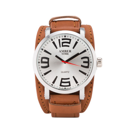 Leren Horloge - Dikke Band - 5cm Breed - Bruin