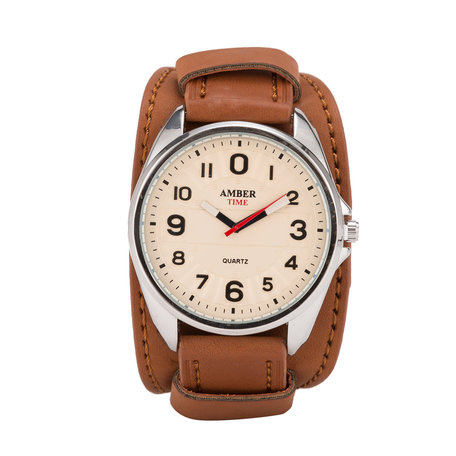 Leren Horloge - Dikke Band - 5cm Breed - Bruin