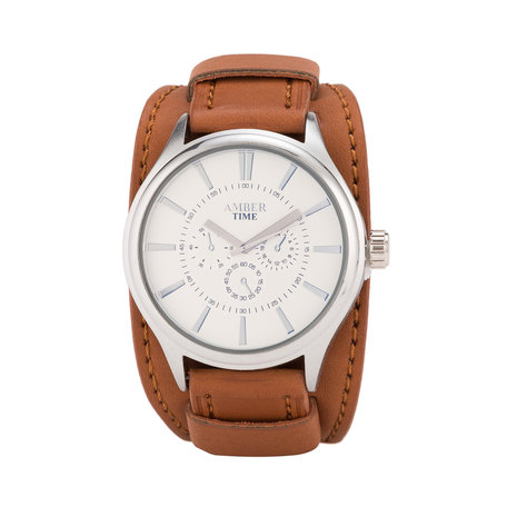 Leren Horloge - Dikke Band - 5cm Breed - Bruin