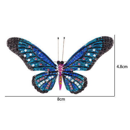 Vlinder Speld-Broche met Gekleurde Zirkonia 