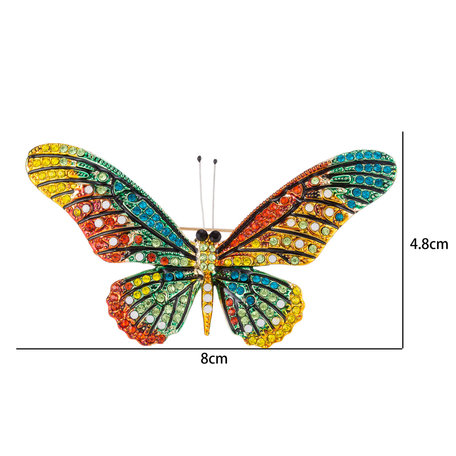 Vlinder Speld-Broche met Gekleurde Zirkonia 