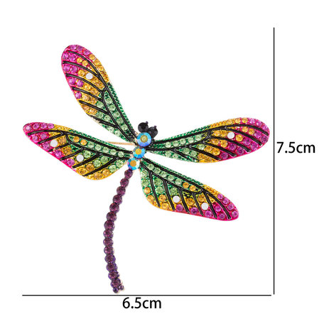 Vlinder Speld-Broche met Gekleurde Zirkonia 