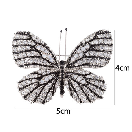 Vlinder Speld-Broche met Transparante Zirkonia 