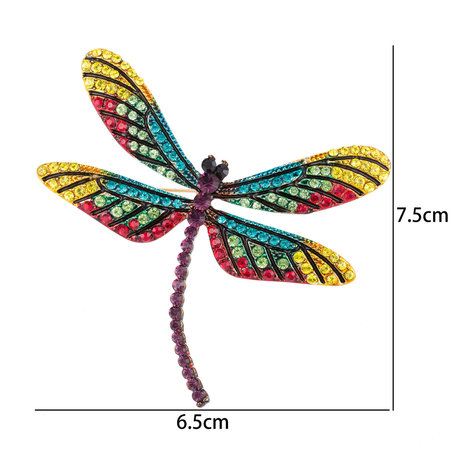 Vlinder Speld-Broche met Gekleurde Zirkonia 
