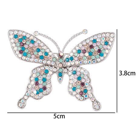 Vlinder Speld-Broche met Gekleurde Zirkonia 