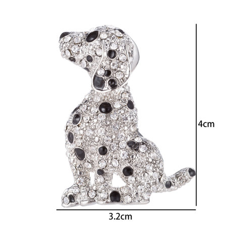 Hond Speld-Broche met Gekleurde Zirkonia 
