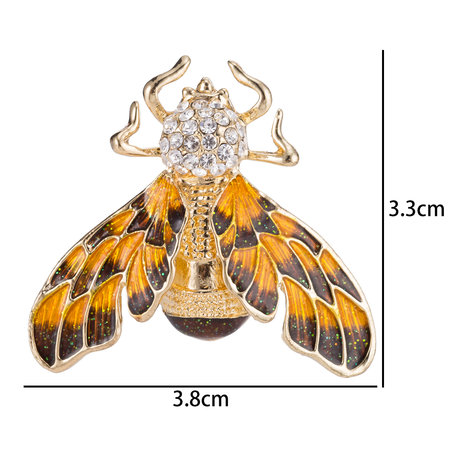 Vlinder Speld-Broche met Gekleurde Zirkonia 