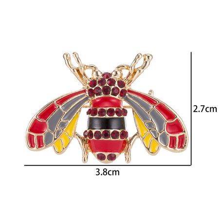Honingbij Speld-Broche met Gekleurde Zirkonia
