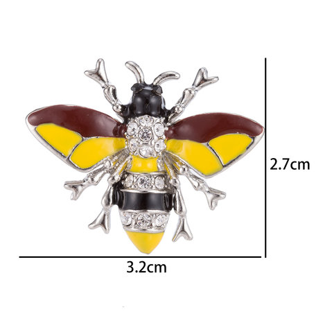 Honingbij Speld-Broche met Gekleurde Zirkonia