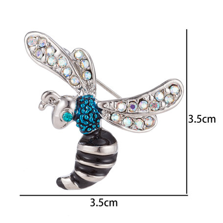 Wesp Speld-Broche met Gekleurde Zirkonia