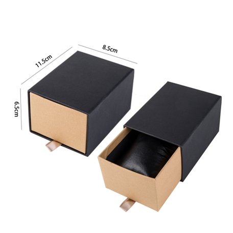 Luxury Black Leather Jewelry box for Bracelet/Watch