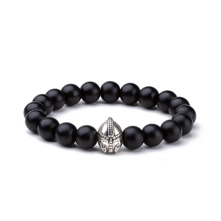 KRALEN ARMBAND AGAAT MET GLADIATOR BEDELTJE