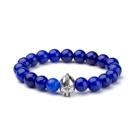 KRALEN ARMBAND LAPIS LAZULI MET GLADIATOR BEDELTJE 
