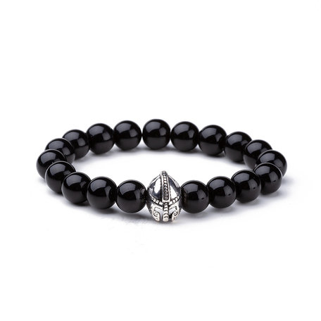 KRALEN ARMBAND Agaat MET GLADIATOR BEDELTJE 