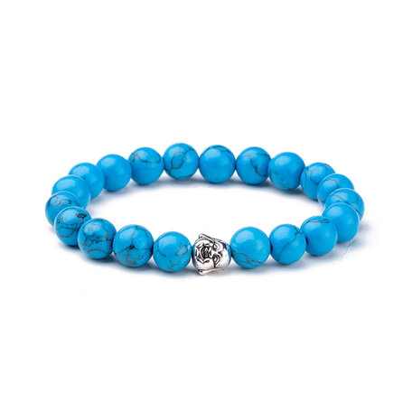 KRALEN ARMBAND BLUE HOWLIET MET BOEDHA BEDELTJE