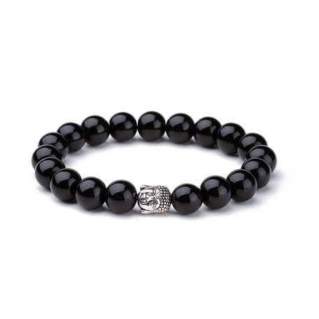 KRALEN ARMBAND AGAAT MET BOEDDHA BEDELTJE