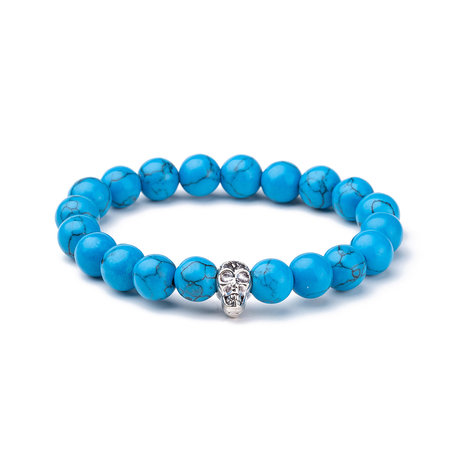 KRALEN ARMBAND BLUE HOWLIET MET SKULL BEDELTJE