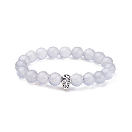 KRALEN ARMBAND MET SKULL BEDELTJE