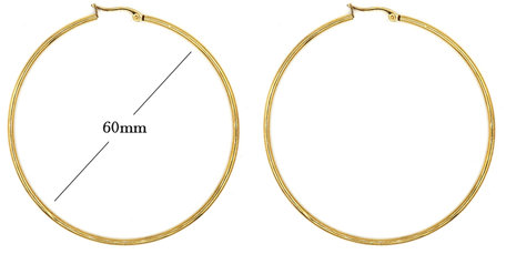 Statement Oorbellen - Stainless Steel Hoop Earrings - Goud - Dia: 60mm