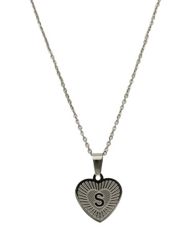 RVS Letter S Ketting met Hartje - Zilver Kleur
