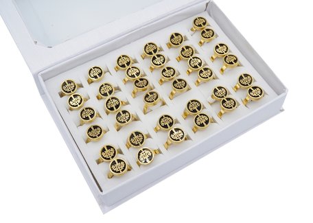 36 RVS Ringen - Boompje Symbool - Goud 