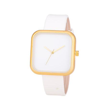 Leren Dames Horloge - Vierkant - Wit