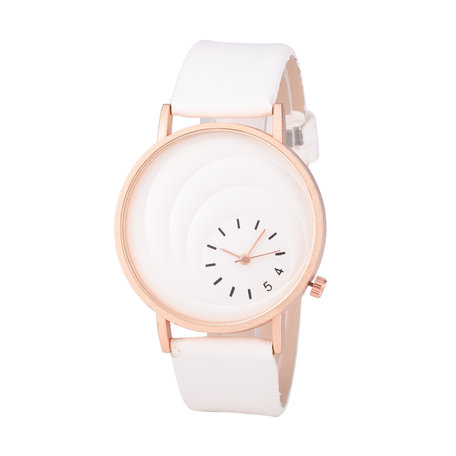 Leren Dames Horloge - Wit & Rosé