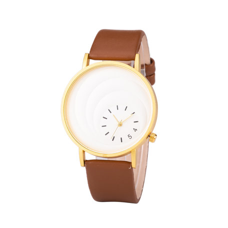 Leren Dames Horloge - Bruin & Goud