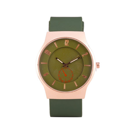 Quartz Watch - Green & Rosé