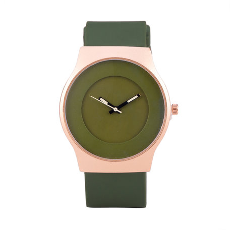 Quartz Watch - Green & Rosé