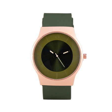 Quartz Watch - Green & Rosé